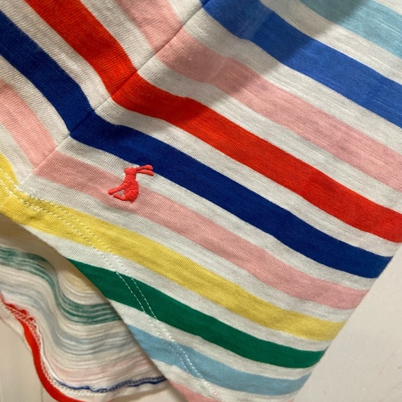 NWT Joules Colorful Rainbow Stripe Cotton Scoop Neck Bunny Tank Top Size 6 - Picture 6 of 10